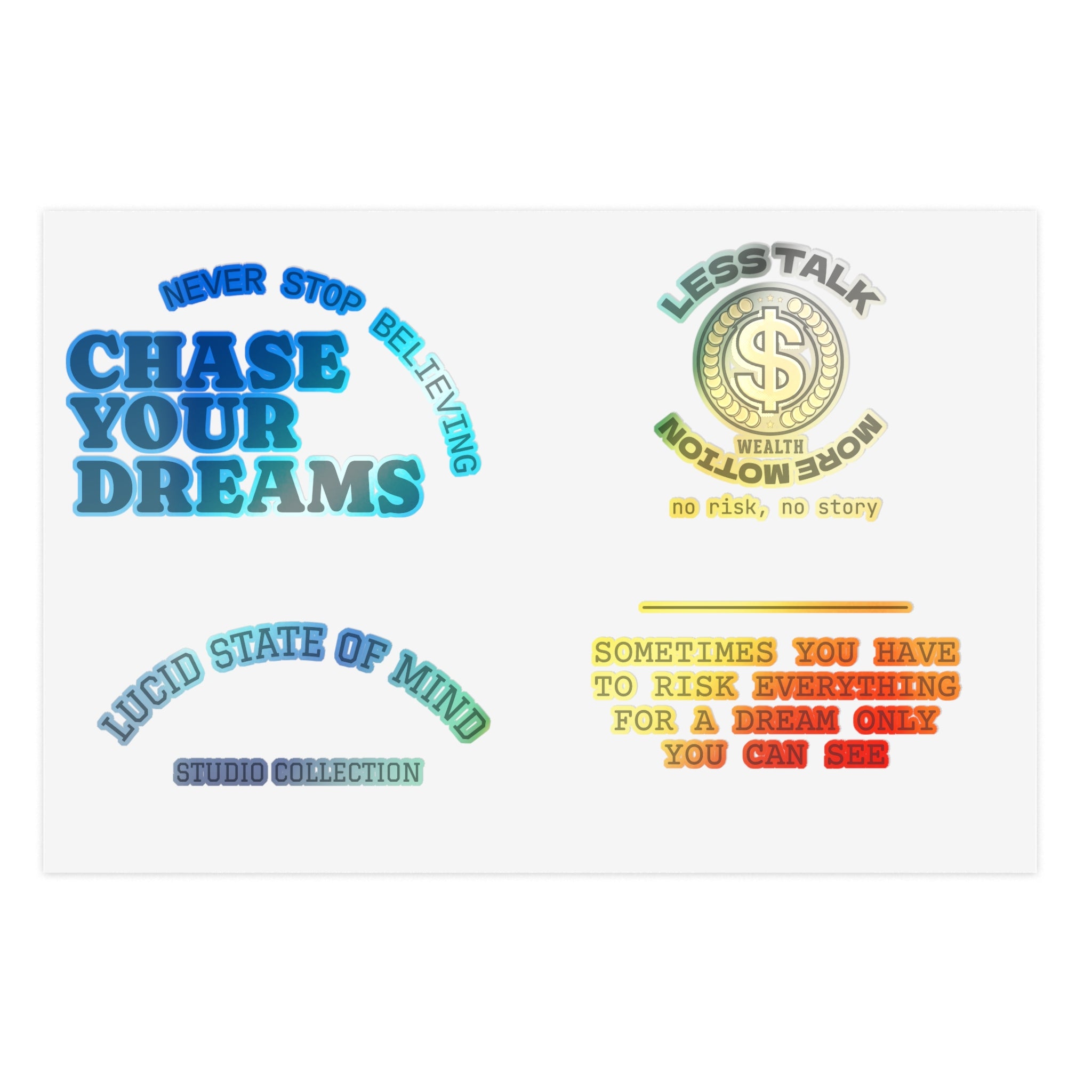 Sticker Sheet — "Chase Your Dreams" Inspirational Quote Sticker