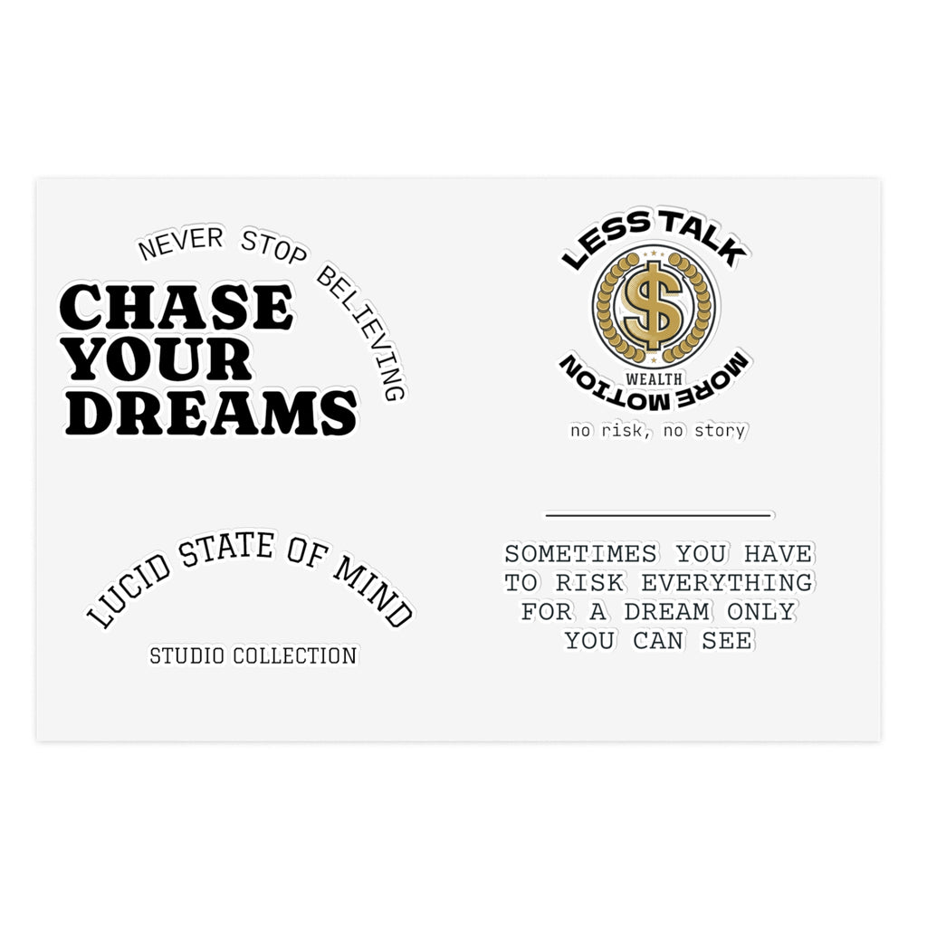 Sticker Sheet — "Chase Your Dreams" Inspirational Quote Sticker
